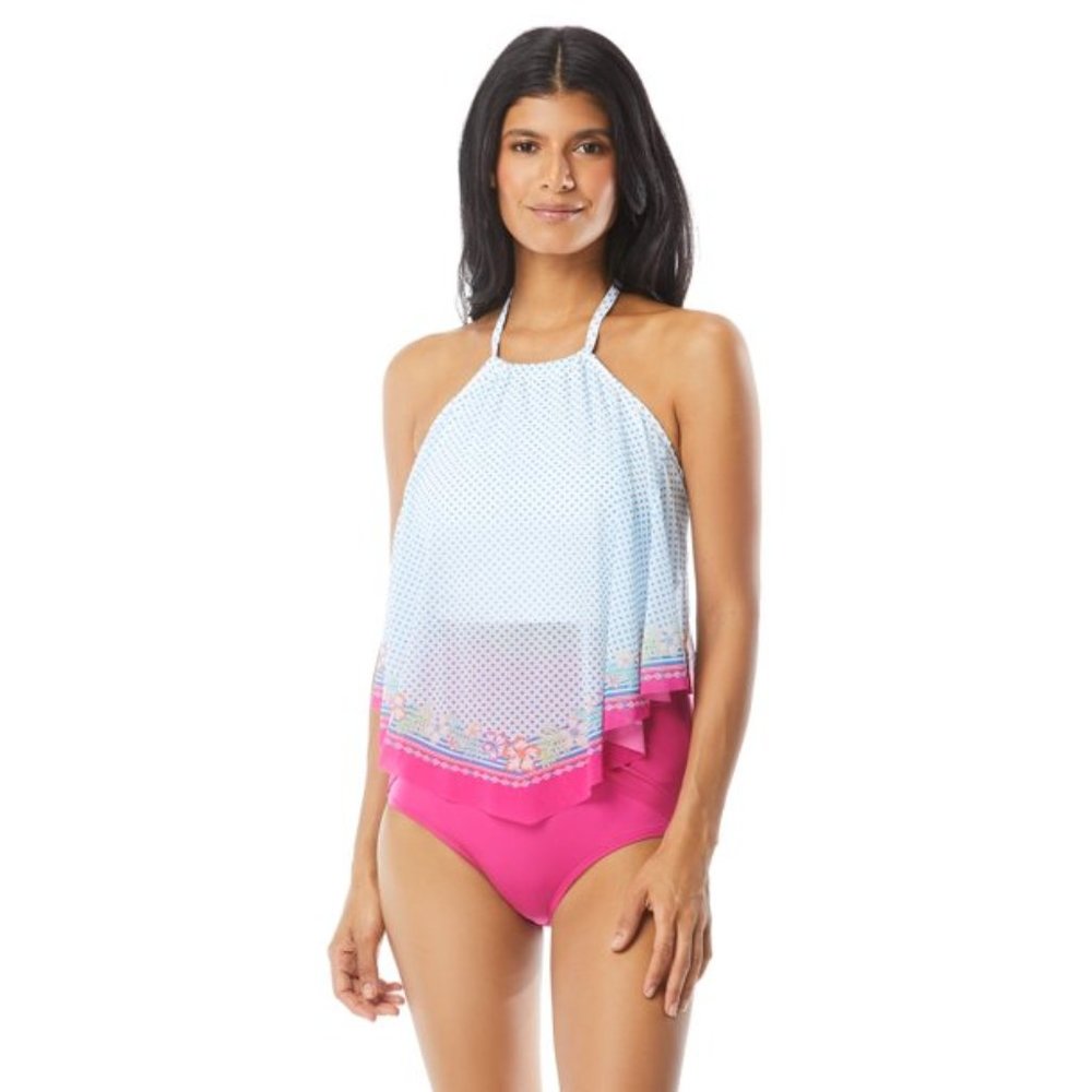 Coco Reef Mesh Halter  Bra Sized Unwire Tankini Size 36 C